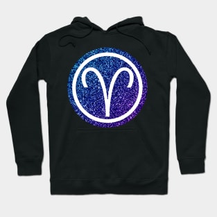 Blue Purple Glitter Zodiac - Aries Hoodie